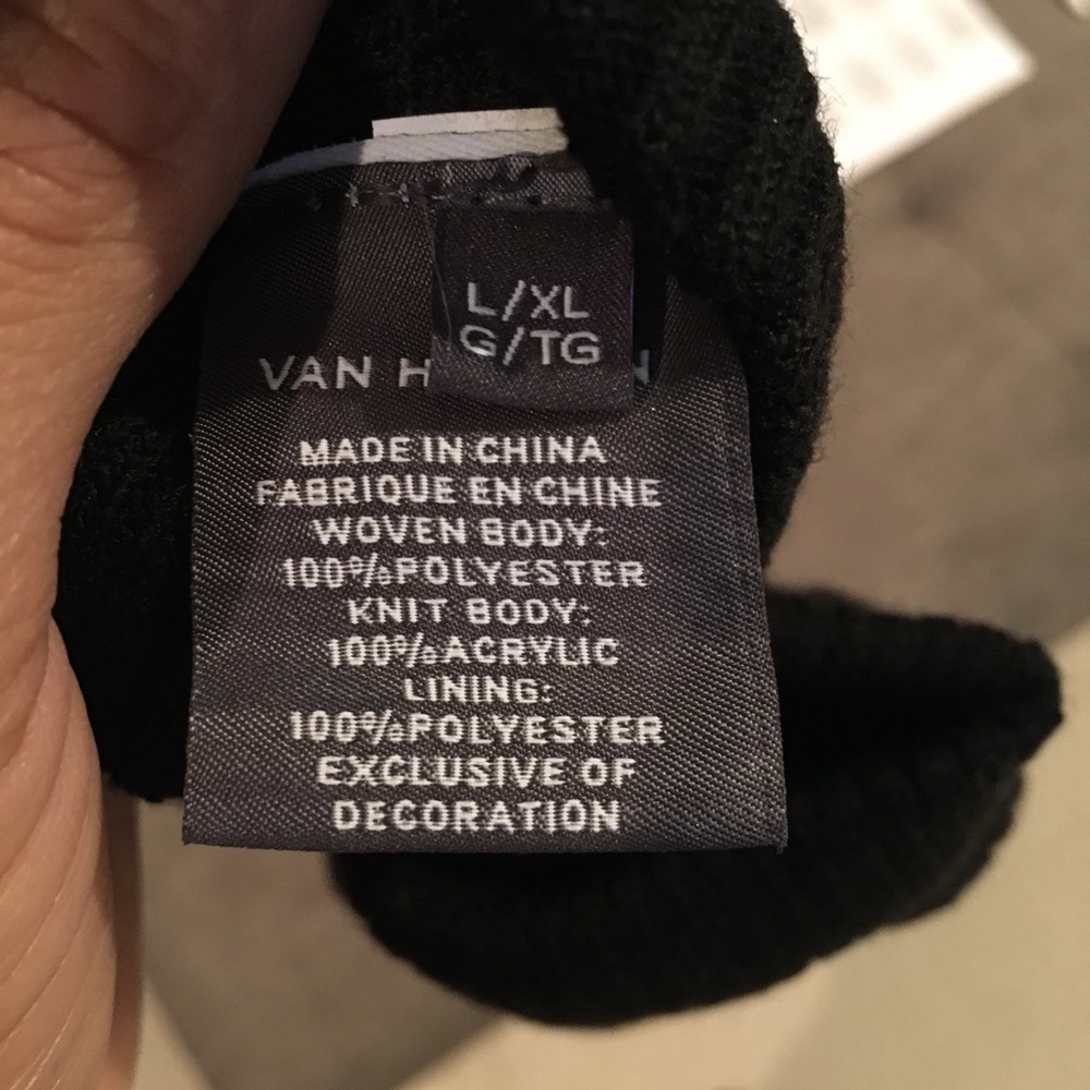 NWT Van Heusen black fleece lined gloves L / XL - Picture 4 of 4